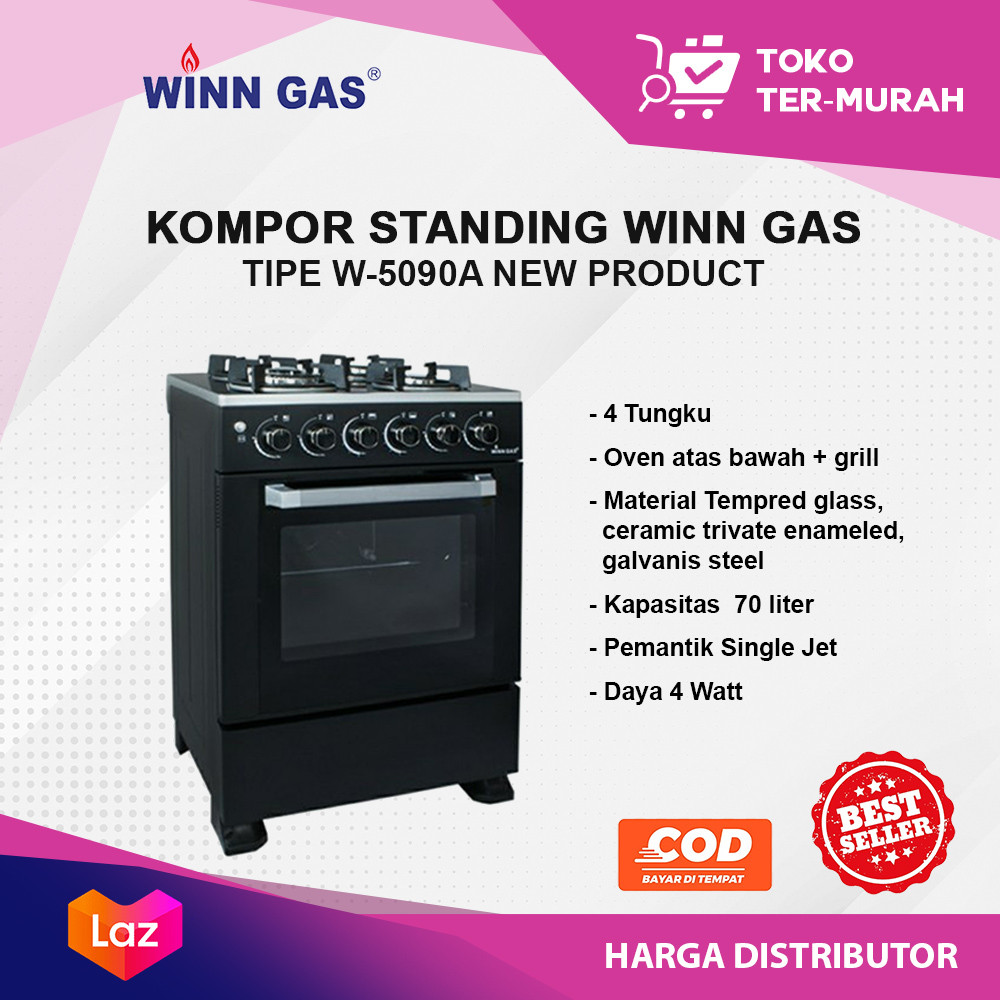 KOMPOR STANDING W-5090A / KOMPOR OVEN 5090 / KOMPOR 4 TUNGKU DAN OVEN / KOMPOR DENGAN OVEN / KOMPOR 