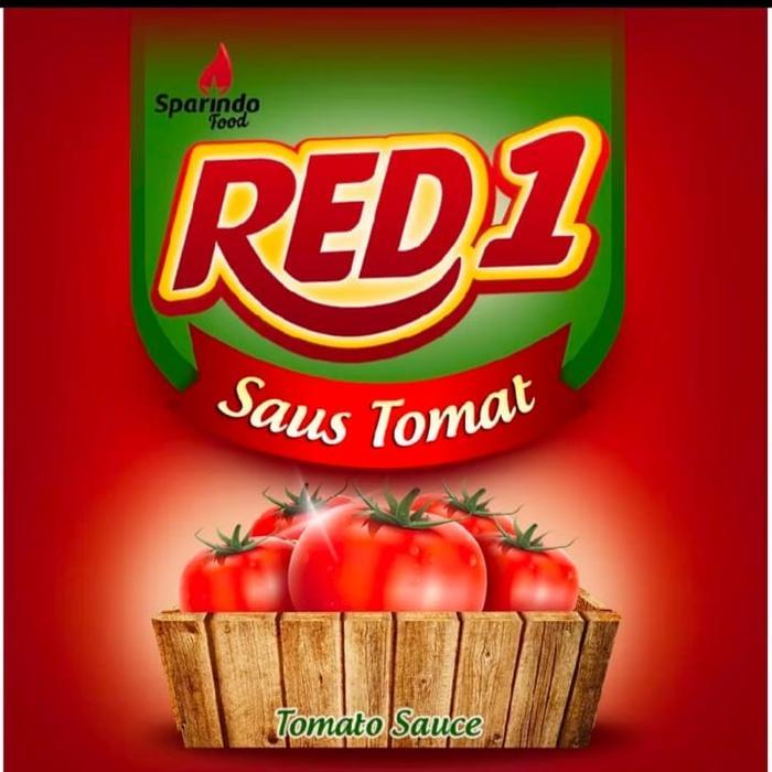 Saus Tomat Red1 Sachet 24 pcs x 9 gram - PT Sparindo Food - Kecap, Bahan Sauce Instan Sambal