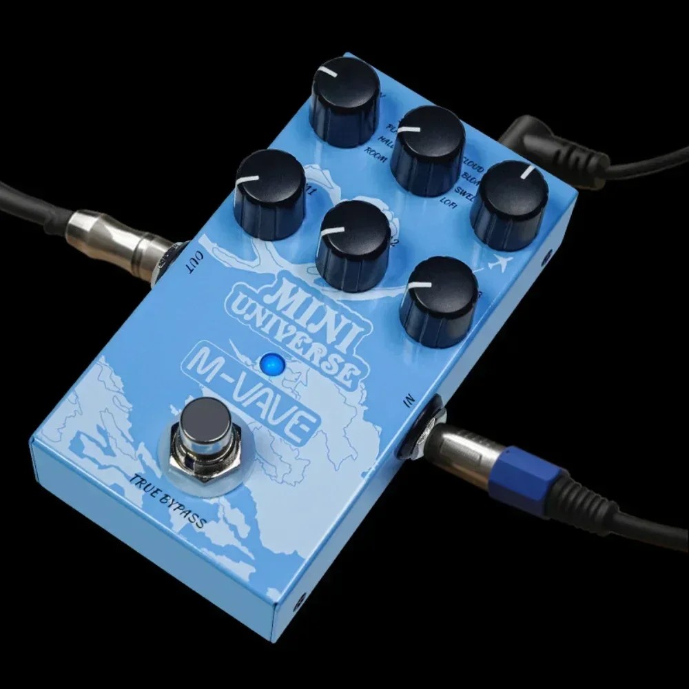 M-VAVE Mini Universe Electric Guitar Digital Reverb Effects Pedal True Bypass Design Metal Case 9 Re