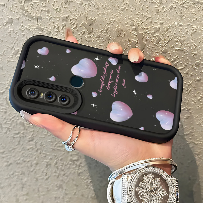 Casing Hp VIVO V15 Case Casing Cinta dalam bahasa Inggris pola HP Kasing Silikon Softcase mata langi