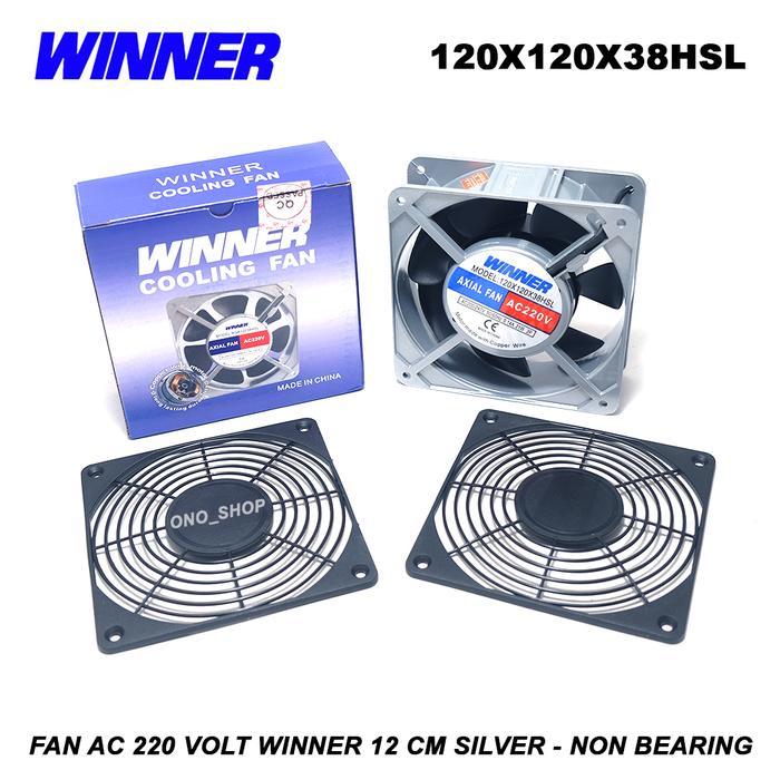 KIPAS FAN AC 220 VOLT WINNER 12 CM SILVER - NON BEARING