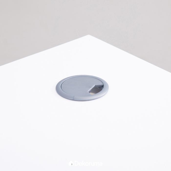 Dekoruma Lexa Desk - Meja Belajar Minimalis / Meja Kerja Putih Dengan Lemari Dan Laci Besi Original