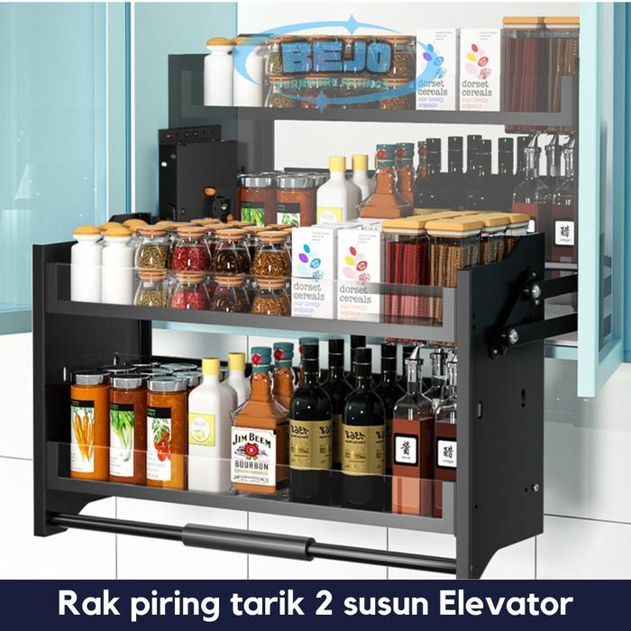 Rak Piring Tarik 2 Susun / Elevator Pull Down Aluminium