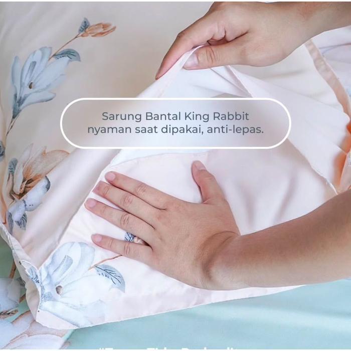 King Rabbit Bamboo Collagen Sprei & Sarung Bantal Guling Luxury Abstract Original
