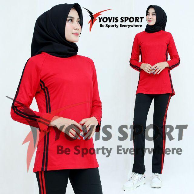 uek4- Setelan Baju Olahraga Yovis/Setelan Olahraga Wanita/Setelan Baju Olahraga Yovis/Baju