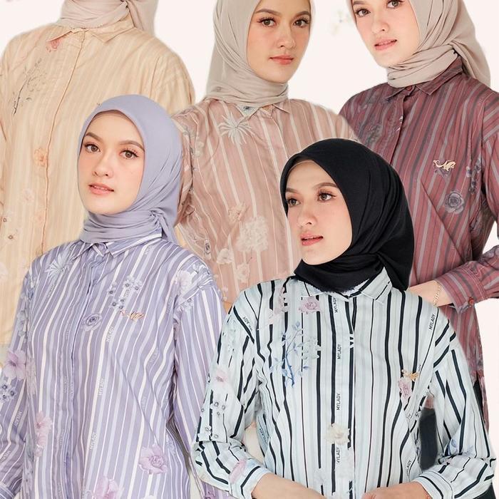 olfc- Mylady Hijab Mikala Shirt Mylady Hijab Kemeja Wanita Casual Cantik Formal