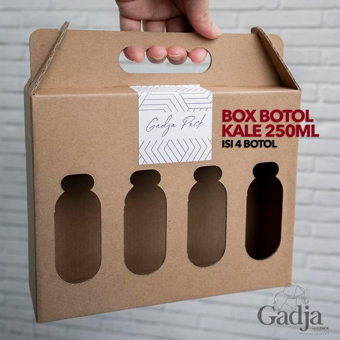 NEW Box Kemasan Minuman Botol KALE 250ml - Jinjing - ISI 4 BOTOL