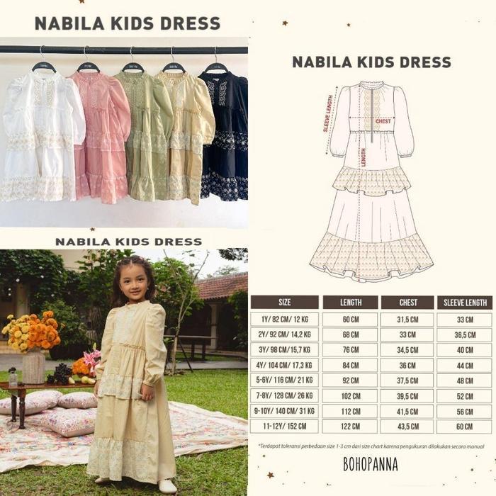 Bohopanna - Nabila Dress Bohopanna- Nabila Kids Dress - Nabila Baby Dress