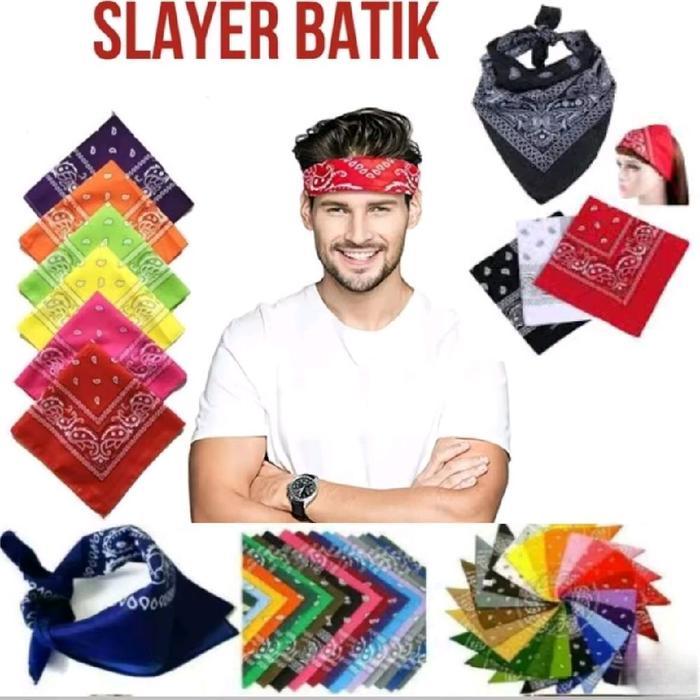 bandana / scraft / slayer multiguna / slayer batik Abu Biru Hitam Merah Putih Ungu Syal