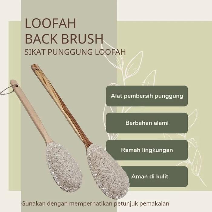 Loofah Back Brush Sikat Punggung Loofah Spons Mandi Loofah Natural Eco Friendly