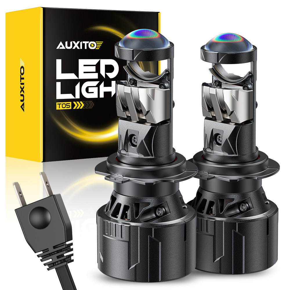 AUXITO 2Pcs H7 LED Projector Mini Car Headlight Bulbs H7 Turbo LED Projector Lens Headlamp LHD RHD
