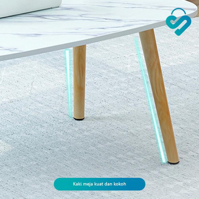 NEW [SH] COD Meja Ruang Tamu Minimalis Coffee Table Meja Estetik Nordic Meja IKEA Kaki Kayu Bulat