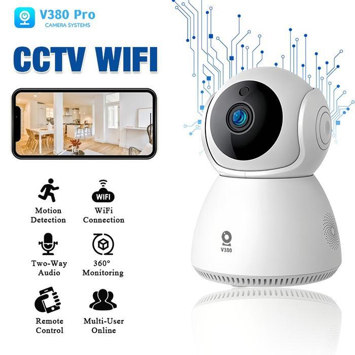 CCTV V380 PRO KAMERA Y01 4MP WIFI CCTV KAMERA CCTV KECIL TERHUBUNG KE HP DETEKSI GERAKAN AUDIO DUA