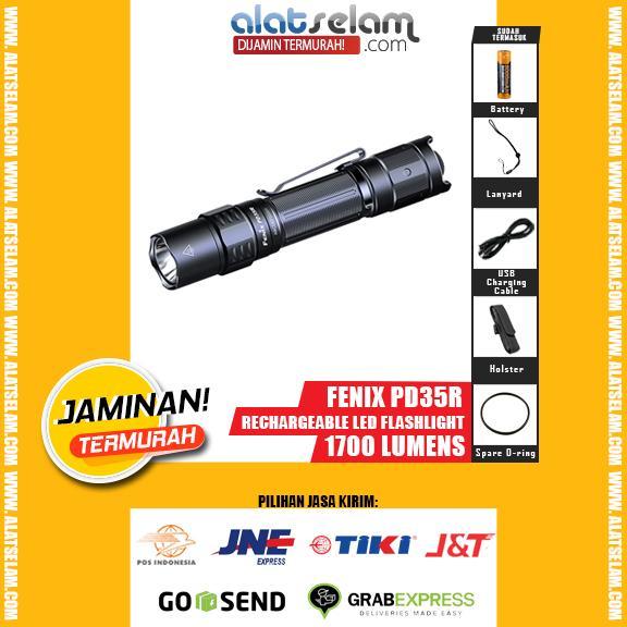 Senter Fenix PD35R USB-C Rechargeable LED 1700 Lumens / Senter Outdoor / Senter Hiking Camping /