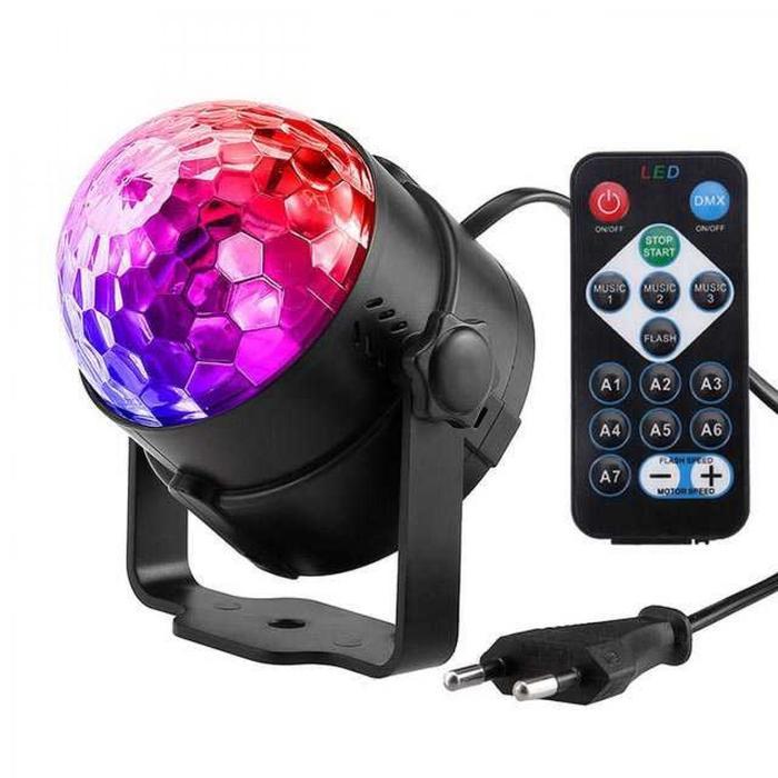 Lampu Disco LED TaffLED dengan Kristal Kaca dan Remote Kontrol - Plastik