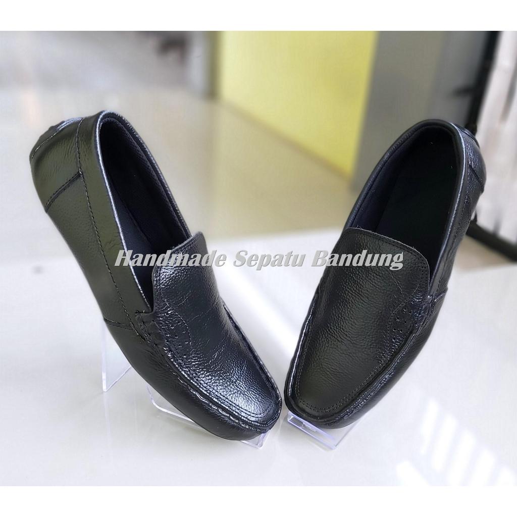 Sepatu Pria Slip On Crostrax Zapato kulit asli sapi Hitam Cokelat Sol Karet Sepatu Santai, Sepatu Ke