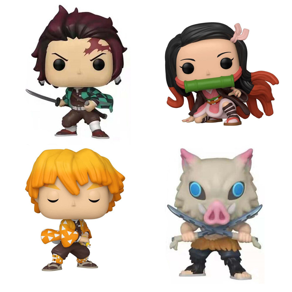 Cute Demon Slayer Kamado Tanjirou Hashibira Inosuke Kamado Nezuko Agatsuma Zenitsu Vinyl Figure Toys
