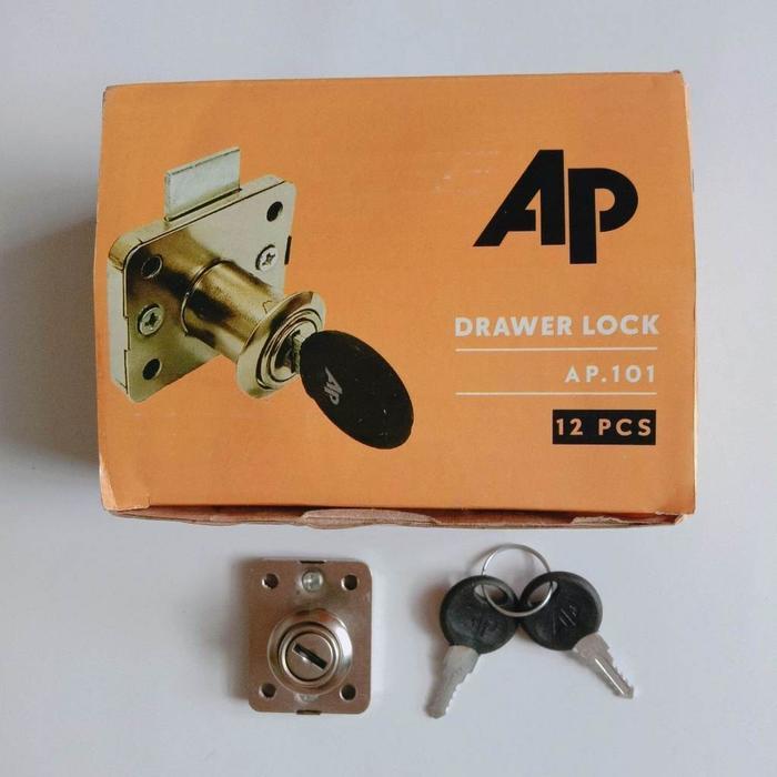 GROSIR 1 BOX ISI 12 AP KUNCI LACI / DRAWER LOCK LEMARI 101 16MM