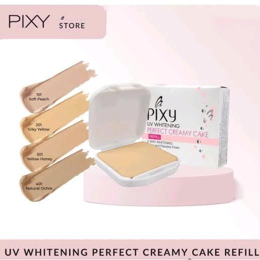 Original Refill Pixy Uv Whitening Perfect Creamy Cake/ Pixy Bedak Basah