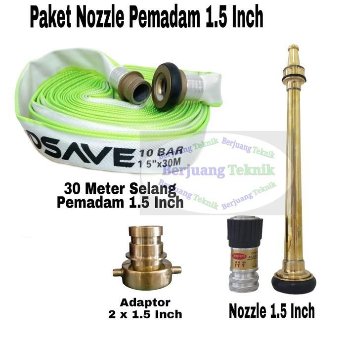 SAFETY JET NOZZLE SPRAYER PEMADAM PENYIRAMAN 1.5 INCH, ADAPTOR DAN SELANG PEMADAM PAKET NOZZLE SPRAY