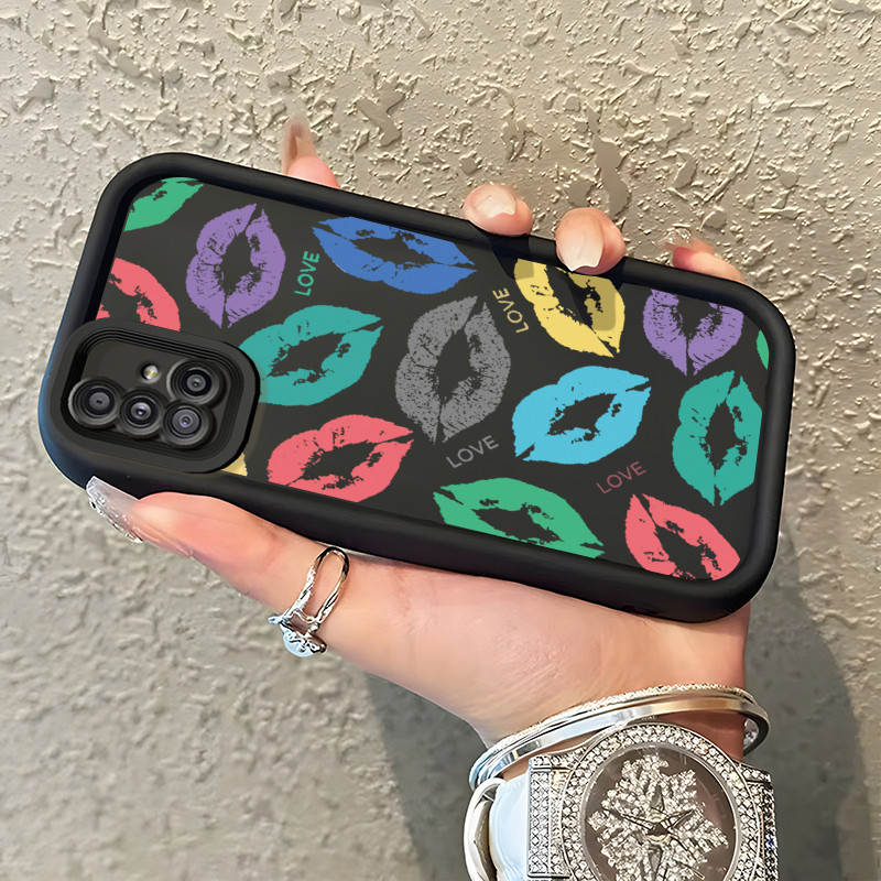 Casing Hp untuk Samsung Galaxy A51 M40s Case Bekas Bibir Warna-warni Kasing Anti Cepat Rusak silikon