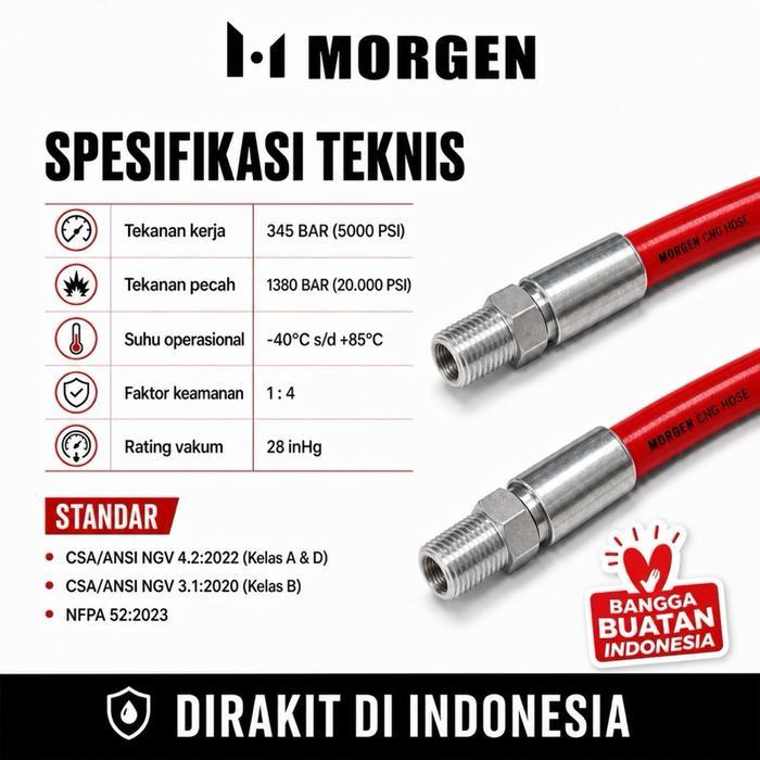 Grubyshop- Selang Cng Hose Assembly / Selang Gas Alam High Pressure 5000 Psi / 345 Bar - Europe