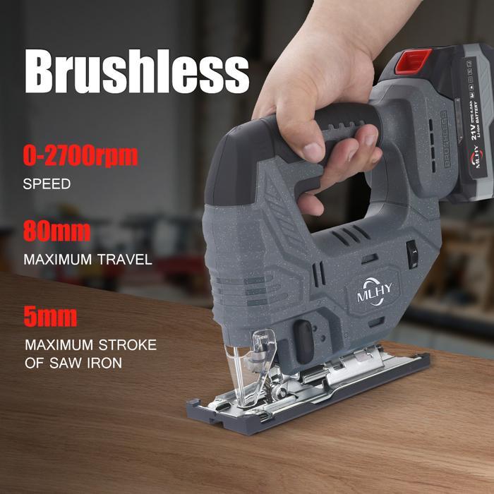 MLHY Mesin Gergaji Jigsaw Cordless Kayu Electric Jigsaw Brushless motor Variable Speed Cordless