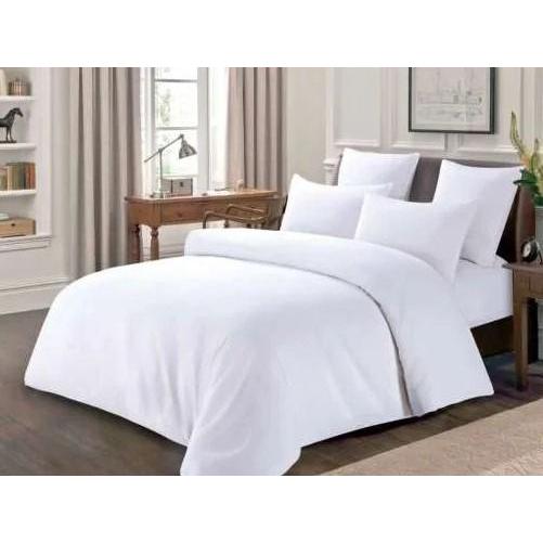 Sprei Flat Full Katun Dobby Premium Polos Putih Tc 300 (Sprei Only)