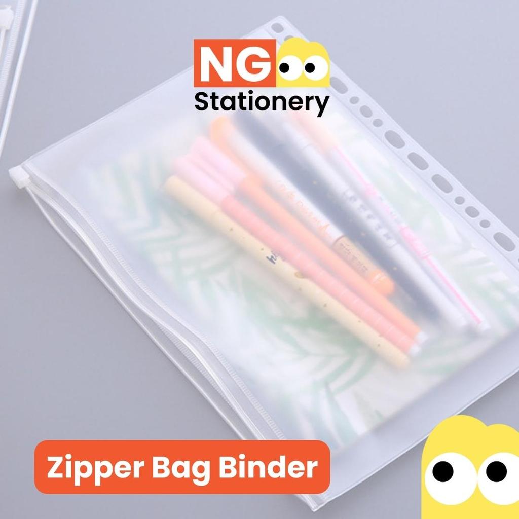 NG Stationery - Zipper Bag Binder Pocket Binder Divider /  Organizer Pocket Binder / Binder Pouch Tr