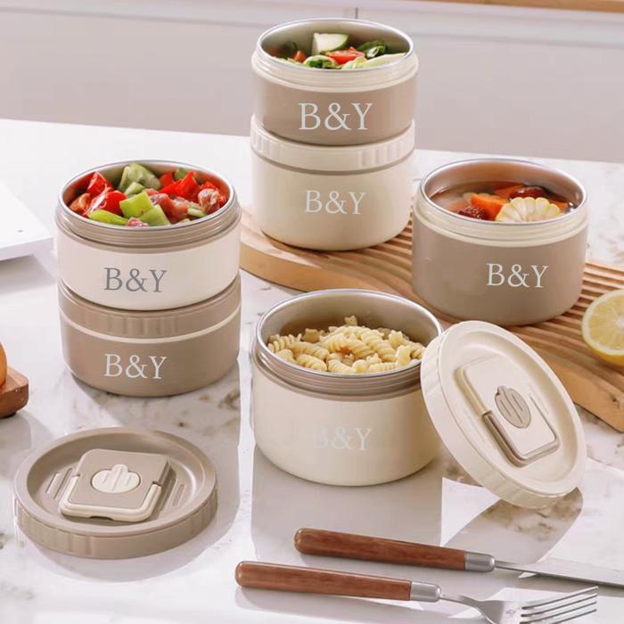 Kotak Bekal Nasi Tahan Panas Tempat Bekal Makan Food Portabel Multi Fungsi Bahan Stainless Tahan