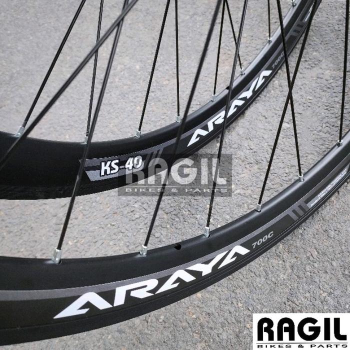 WHEELSET SEPEDA 700C ARAYA KS40 4 cm 700 C FIXIE MTB VELG RIM RIMS KS 40 TORPEDO DEPAN / BELAKANG