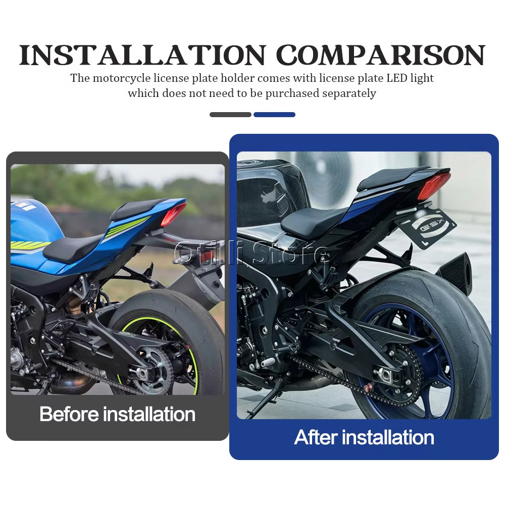 FOR SUZUKI GSX-R 1000 GSX-R1000 GSX R 1000 2017- MOTORCYCLE ACCESSORIES LICENSE PLATE HOLDER FENDER