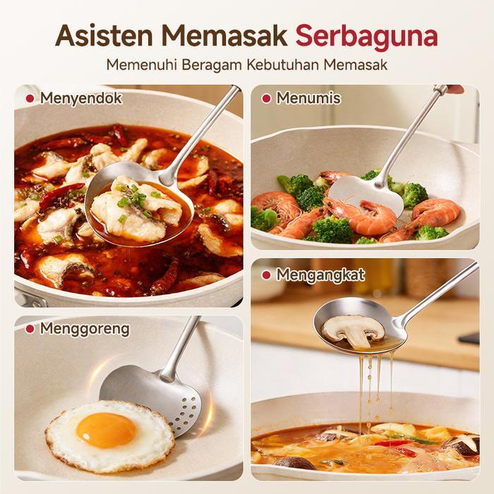 Premium Modofo Spatula Stainless Spatula Set 3Pcs Sutil Masak Sutil Stainless Spatula Anti Lengket