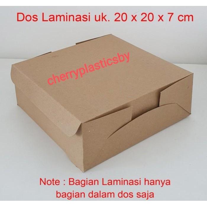 DISKON BOX CRAFT ALAS 20X20 POLOS DUS KERTAS COKLAT LAMINASI