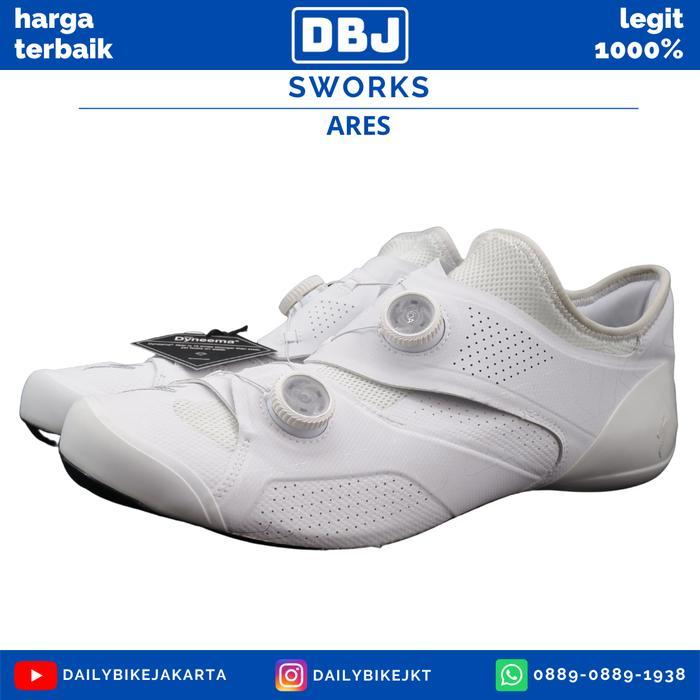 SEPATU ROADBIKE SWORKS ARES WHITE SIZE 47 INCLUDE CLEAT MTB