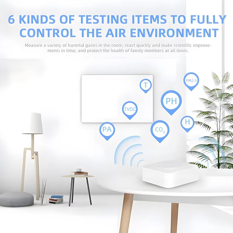 Tuya WIFIZigbee Smart Air Quality Monitor Box VO HHO PM2.5 Gas Detetor Temperature Humidity Meter 6