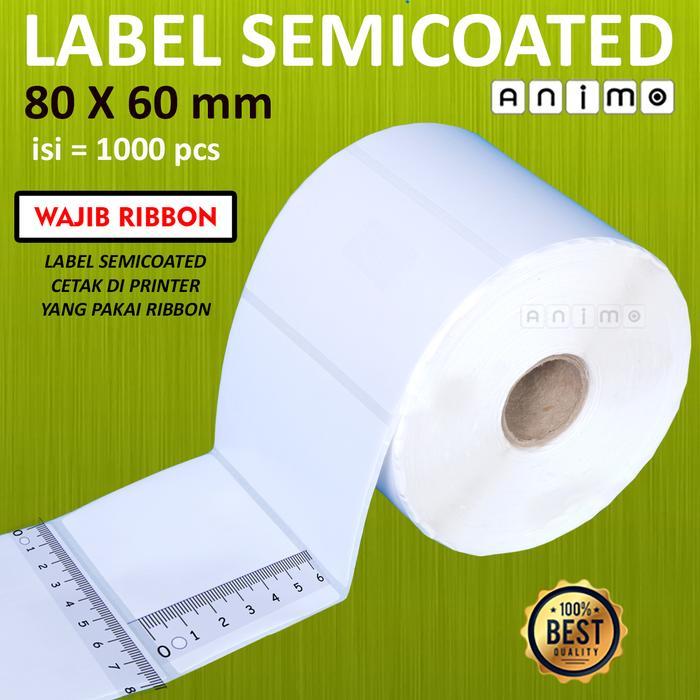 TERLARIS LABEL SEMICOATED 80 X 60 = 1000 PCS - Label Barcode Semicoated 80x60 MM - Stiker Semicoated