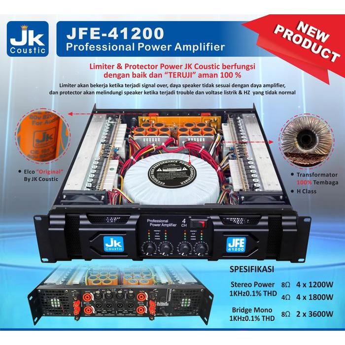 Power Jfe 41200 Power Amplifier Jk Coustic Jfe-41200 #Gratisongkir