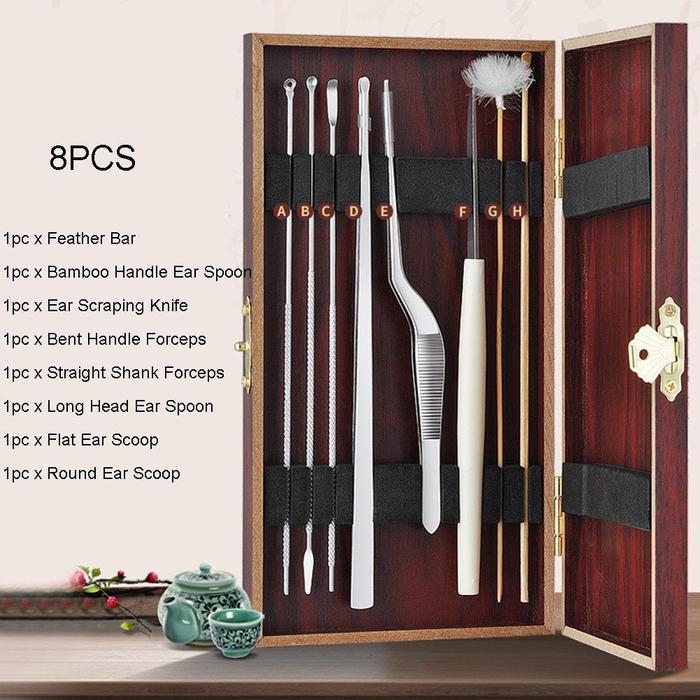 8 In 1 Alat Pembersih Kuping Alat Pembersih Telinga Lengkap Stainless Pembersih Telinga Ear Wax