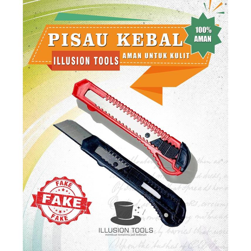 Alat Sulap Pisau Cutter Kebal aman di kulit cocok untuk atraksi dan Games magic worm