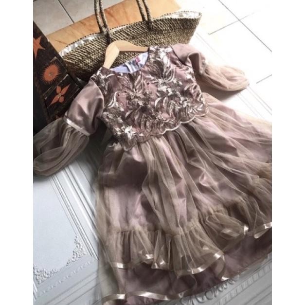 hm4x Baju Pesta Muslim Anak / Gaun Pesta Anak 1 Tahun 2 Tahun Dan 3 Tahun / Baju Muslim