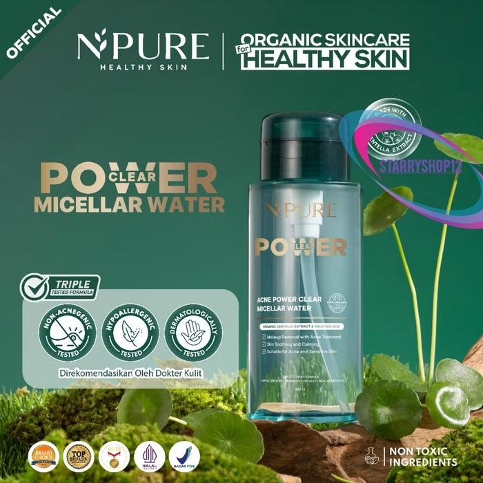 KJ NPURE MICELLAR WATER 300 ml Acne Power Clear Micellar Water no alcohol 300ml acne power clear