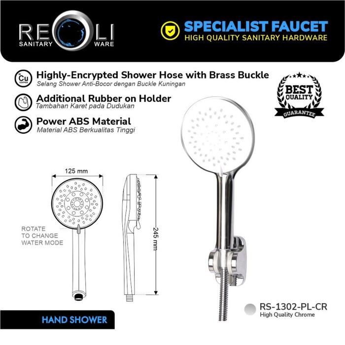 Hand Shower Mandi REOLI 1302 PL-CR