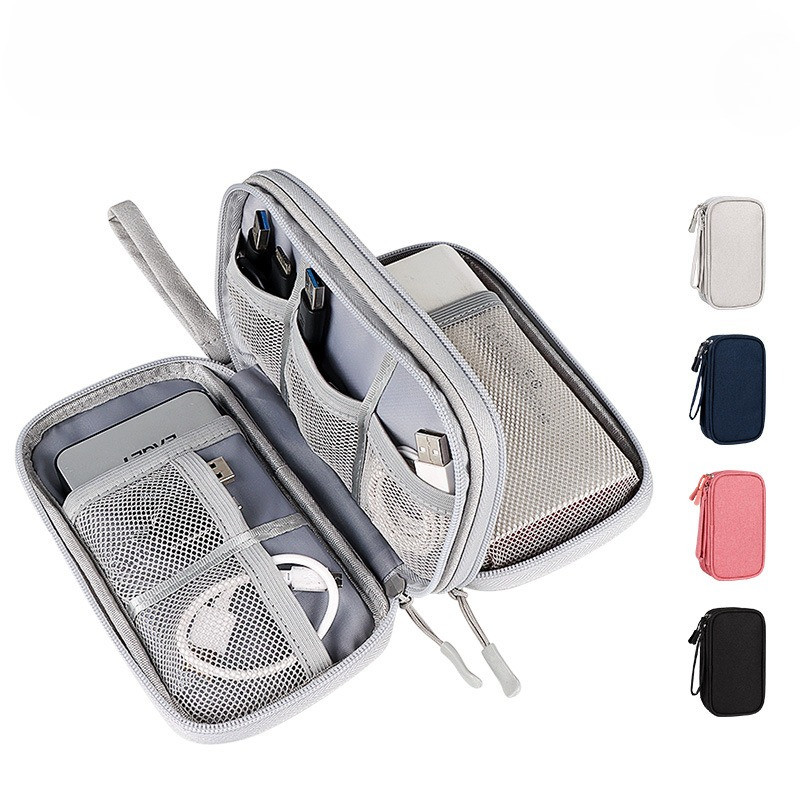 Travel Organizer Bag Cable Digital Accessories Storage Bag Portable Waterproof Double Layers Storage
