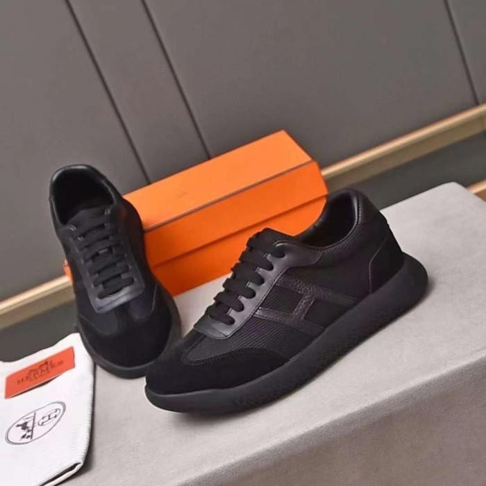 sepatu pria sneaker hitam mewah sepatu cowok runner new