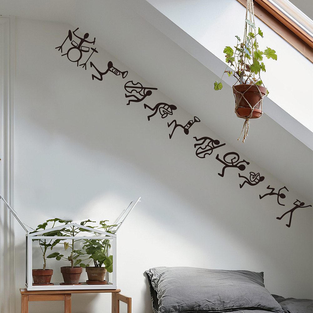 1pc creative music band wall sticker diy waterproof art wall decal for living room bedroom vinyl sel
