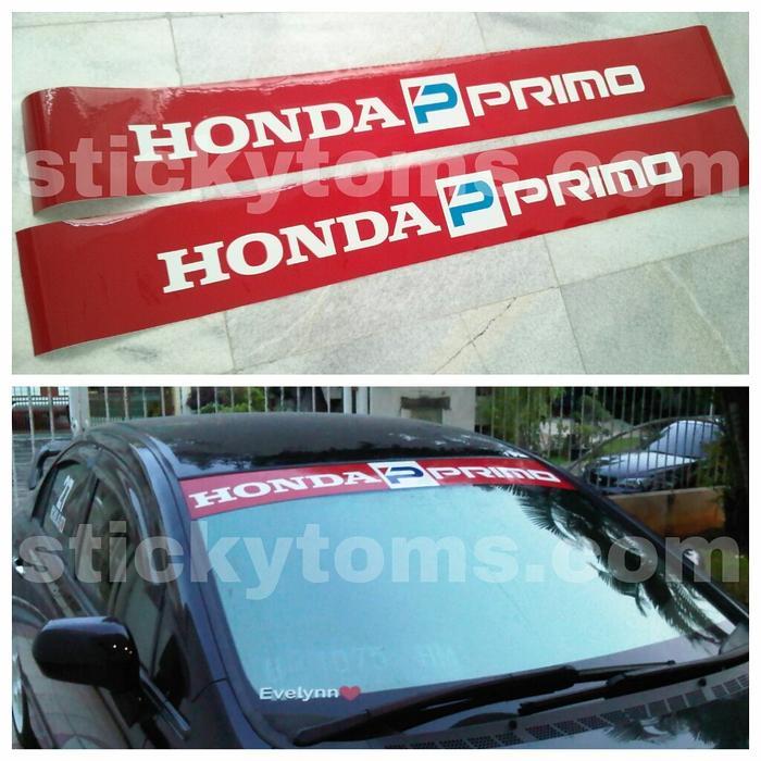 Stiker windshield kaca depan bagian atas mobil Honda Primo