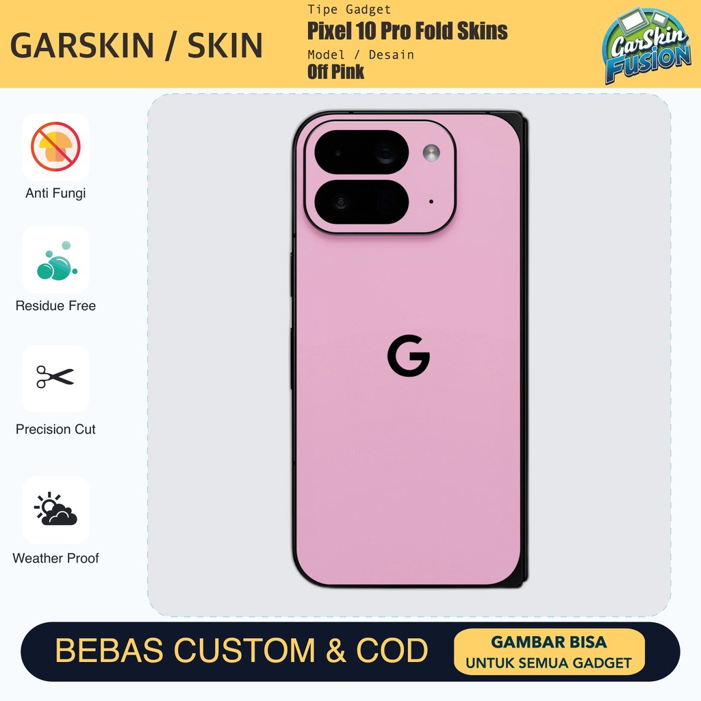 Skin Vinyl Pixel 10 Pro Fold Off Pink Anti Scratch Protector Case | by Fusion | Kode - WR9G