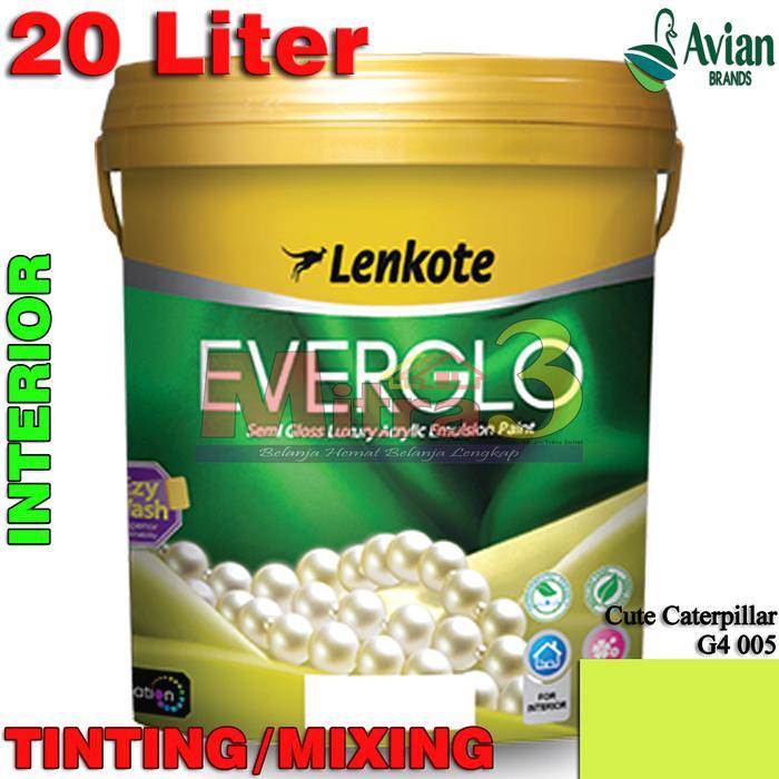 siap kirim] Cat Tembok Lenkote EVERGLO 20L Cute Caterpillar (Hijau Bolu Pandan)
