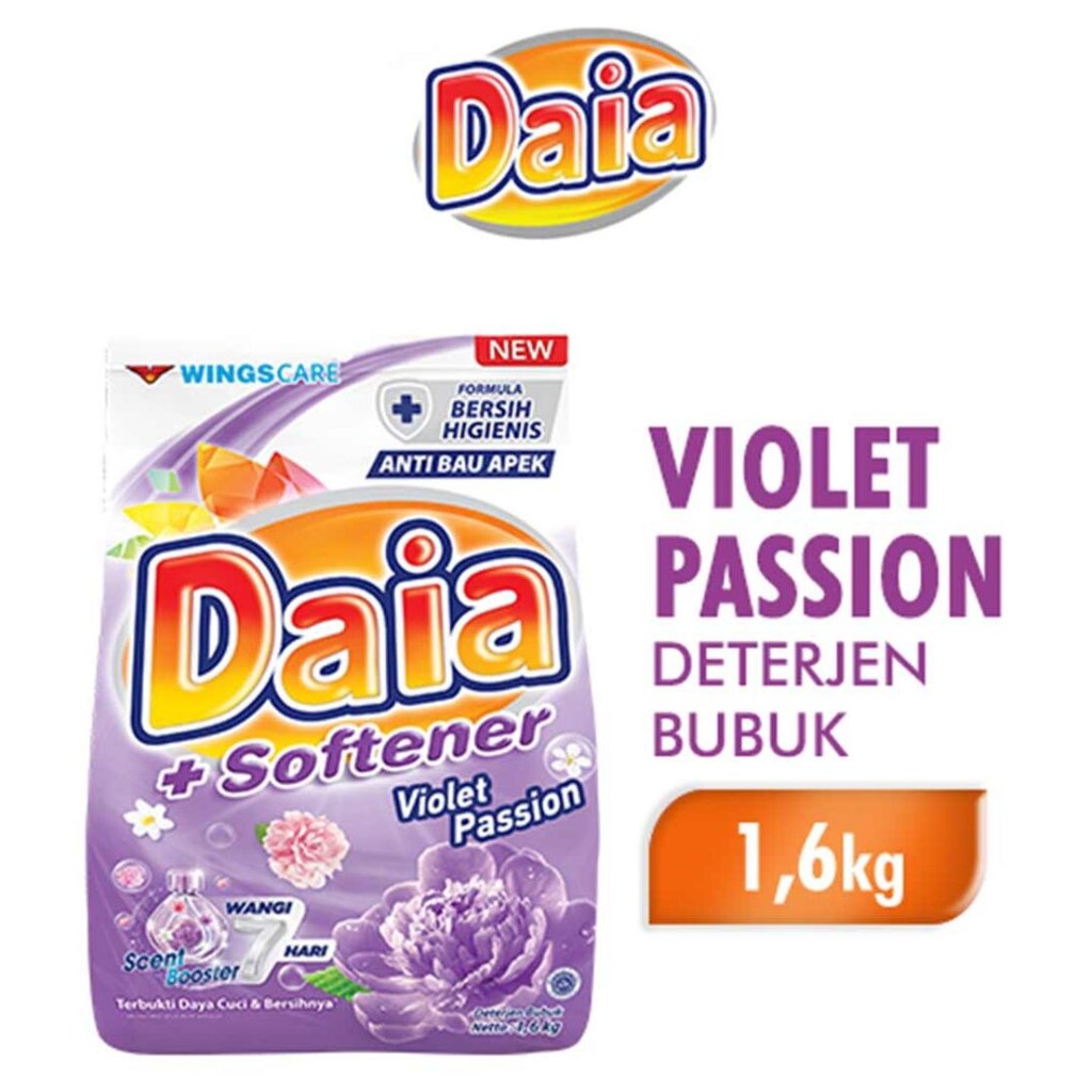Daia Detergen Bubuk 1.6kg / Daia Detergent 1.6kg / Detergen Daia Serbuk Bubuk Kemasan Jumbo 1,6 kg